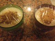 Una foto de arroz con leche de coco vegana