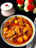 সিদ্ধ আলু দিয়ে শৈল মাছের তেল ঝাল