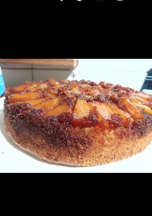 Una foto de Torta invertida de manzana