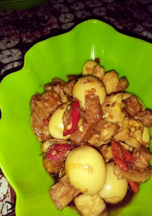 Foto resep Telur puyuh tumis tahu tempe