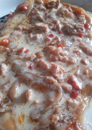 Foto resep Pizza chicken Bolognise w cheese sauce simpel dan sederhana