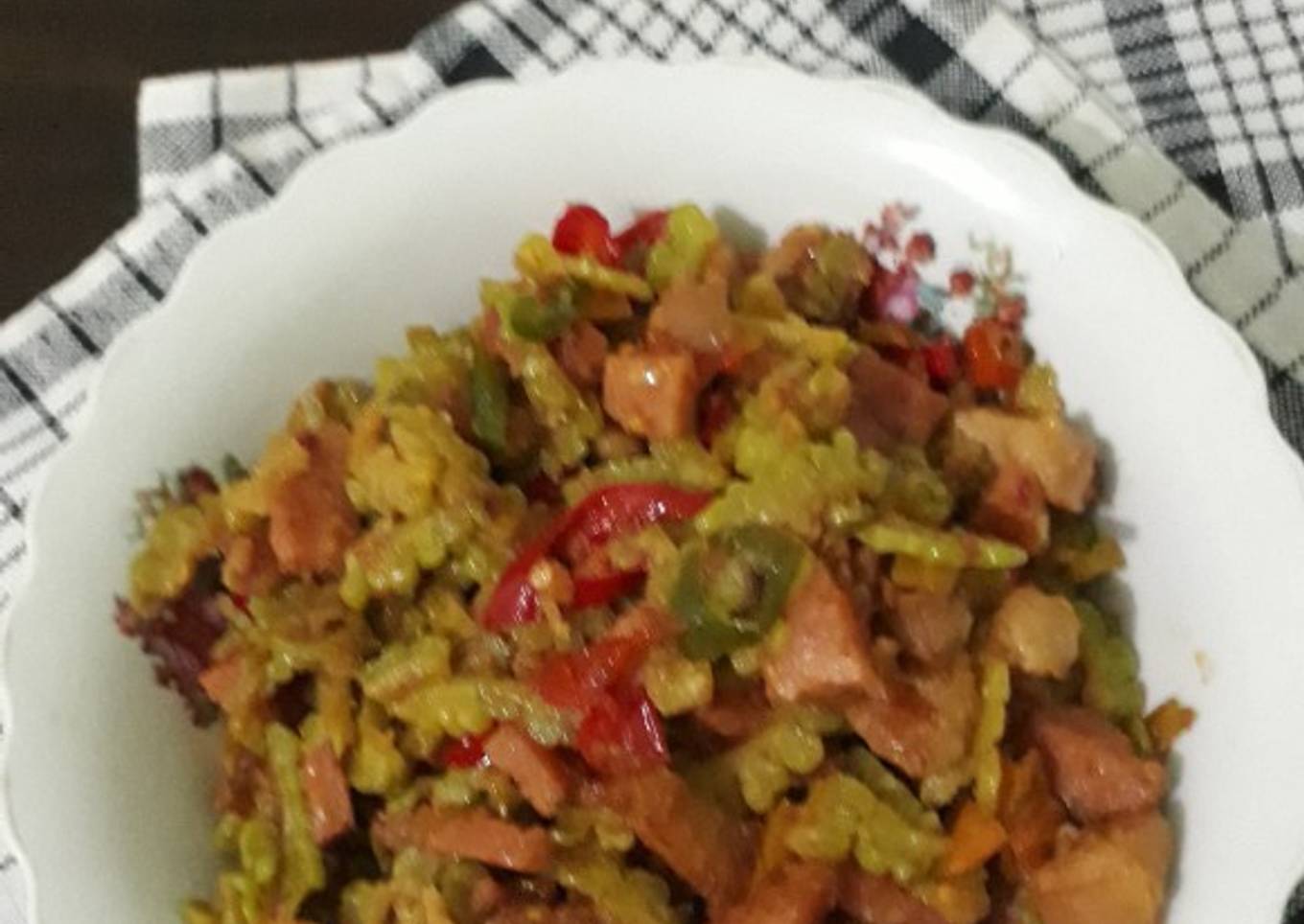Oseng pare,pork belly dan ham (non halal)