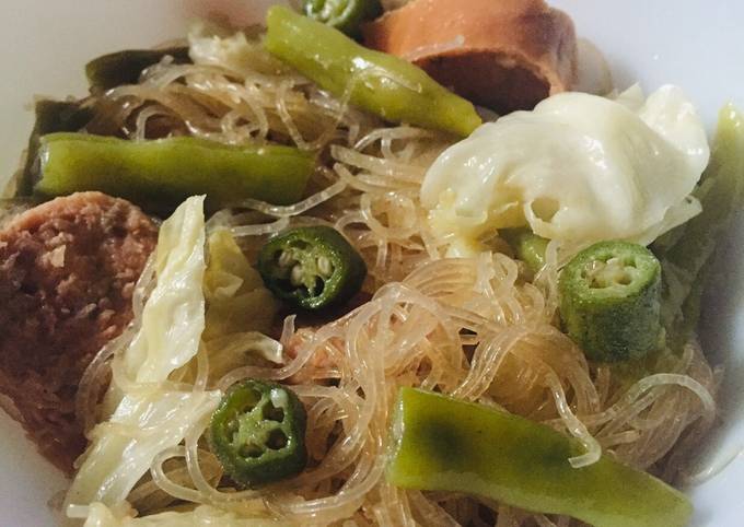Steps to Prepare Perfect Rice Vermicelli With Sausages (Asian Bihon Noodles with a Twist)