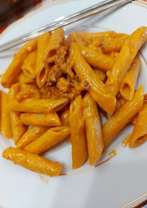 Koreai tejszínes gochujang-os tészta (csípős) recept fotója