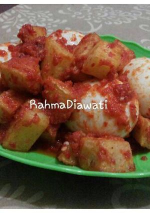 Foto resep Balado kentang & telur
