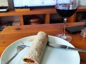 Una foto de fajitas con frijoles