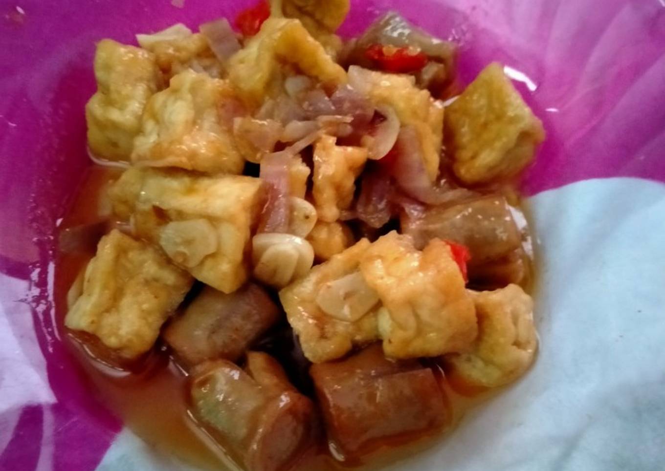 Tahu sosis asam manis