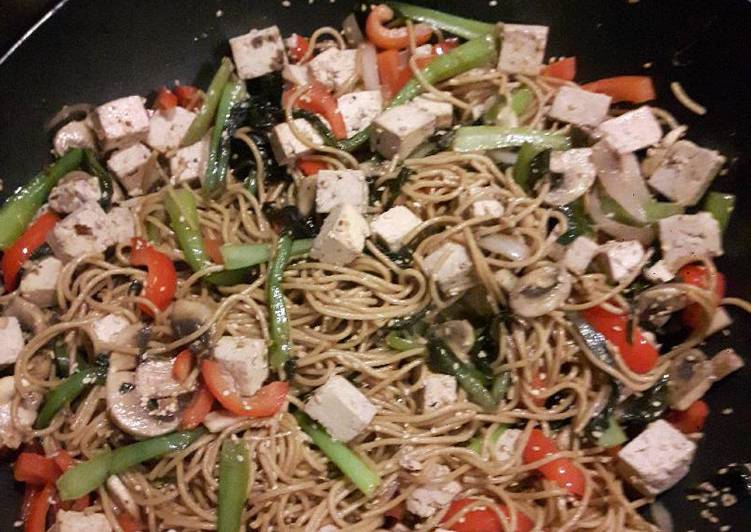 Recipe of Delicious Asia inspired tofu spaghetti