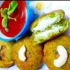 Paneer hara bara kabab A picture of Paneer hara bara kabab.