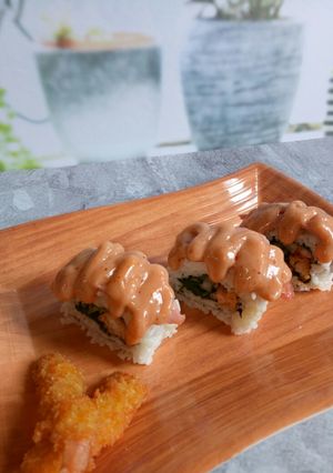 Foto resep Sushi Mentai/sushi rumahan/sushi roll/nasi gulung jepang