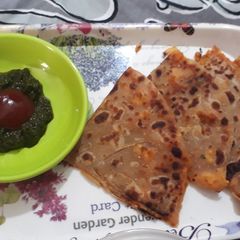 A picture of Aaloo corn Paranthas.