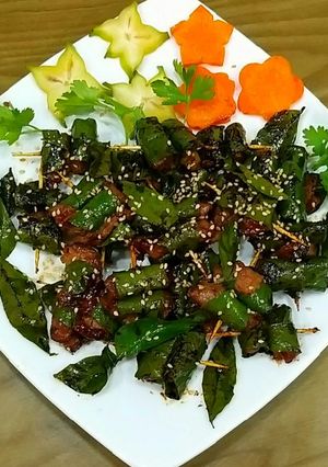 Hình của món Thịt rán cuốn lá móc mật đơn giản.