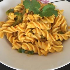 A picture of Red sauce creamy pasta.