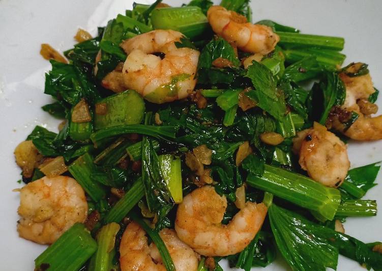 Resep Seledri Cah Udang. #menuUntukPenderitaHipertensi, Enak