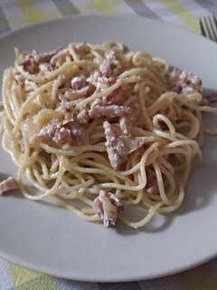 Una foto de Espaguetis carbonara