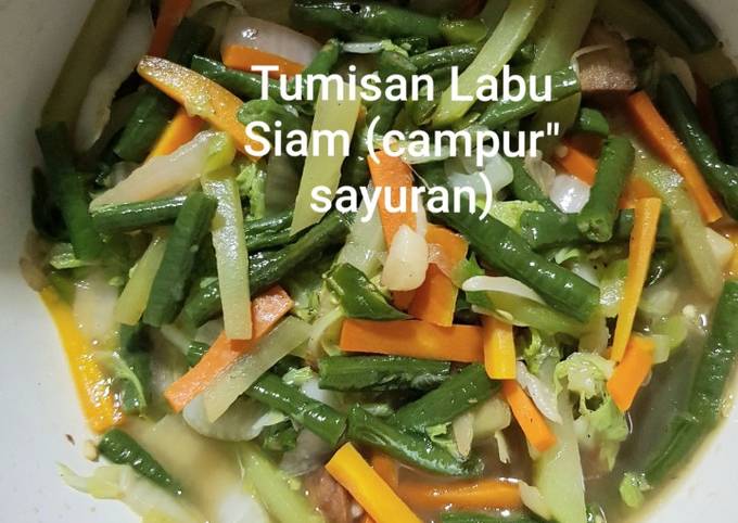 Tumisan Labu siam (campur" sayuran)