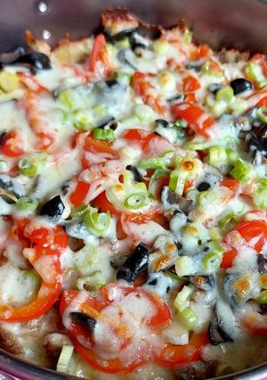 O poză a rețetei Pizza pe blat de conopidă.