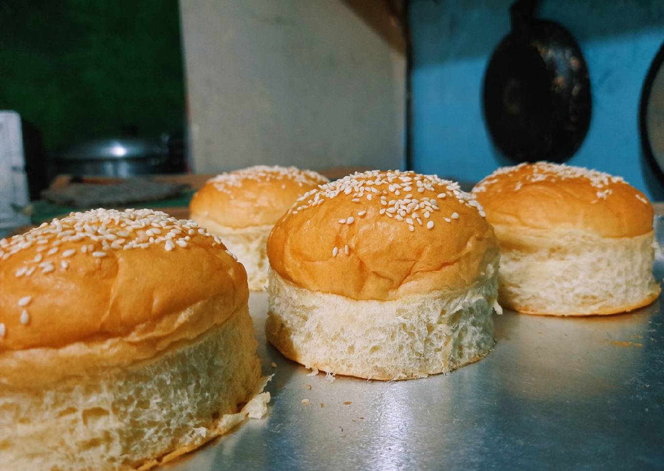 Roti Burger tanpa telur