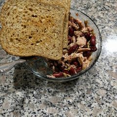 Red bean tuna toast A picture of Red bean tuna toast.