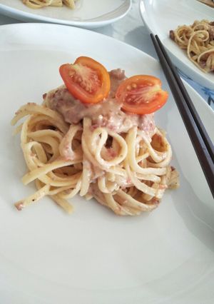 Foto resep Easy Fettuccine Carbonara