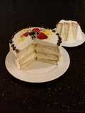 Vanilla Layer Cake with Lemon Cream Filling and Lemon Whipped Cream Frosting