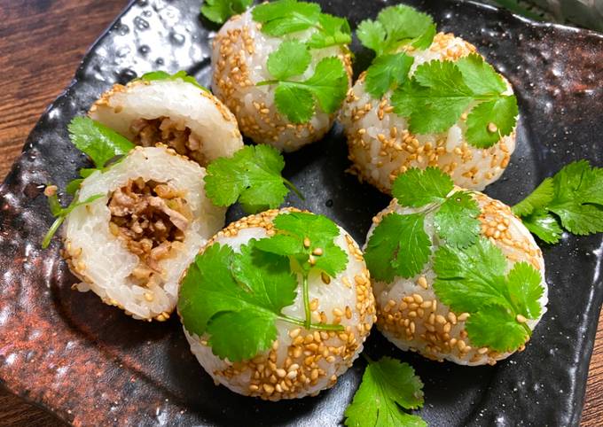 Recipe of Quick Coriander Sticky Rice Ball