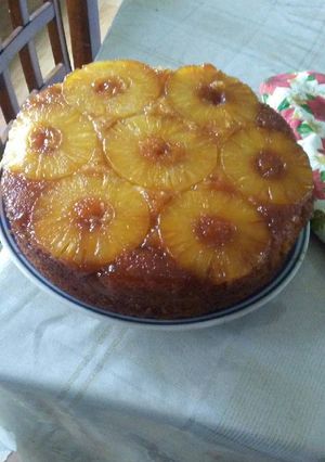 Una foto de Pan volteado de piña