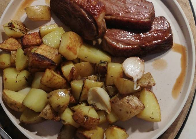 Magret de canard saveurs thai et pomme de terre sautées à l'ail de
