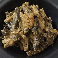 A picture of Mustard Bhindi Masala.
