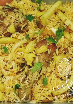 A picture of Chicken biryani.