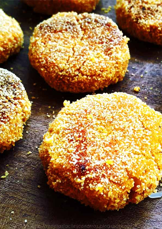 Una foto de Croquetas vegetarianas de arroz y calabaza (Zapallo)! Saludables, rendidoras, económicas, SIN GLUTEN y SIN HORNO (Incluye foto-tutorial!)