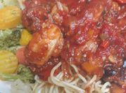 A picture of chicken breast onion garlic mushroom