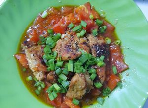 Hình của món Ức gà rim sốt cà chua mật ong.