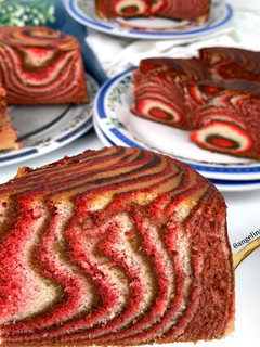 Foto resep Zebra cake putih telur strawcho lembut dan enak ❤️❤️