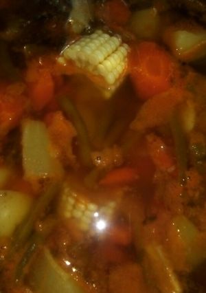 Una foto de Caldo de olla con pollo