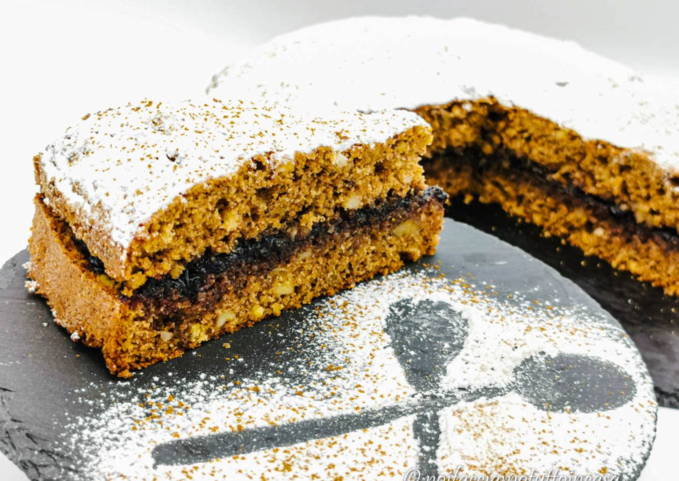 Gluten-free buckwheat tart with blueberry jam