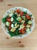 Lettuce, Cucumber, Tomato, and Green Onion Salad