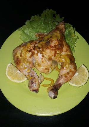 Una foto de Muslos de pollo a la mostaza