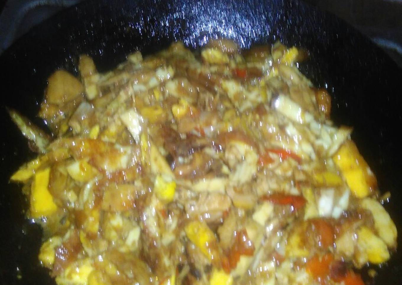 Suwar suwir telur mix ayam panggang