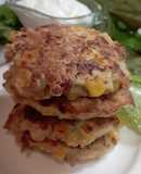 Оладки з кукурудзи і копченої курки