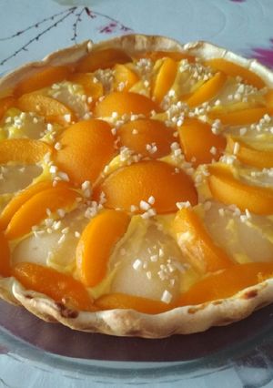 Une photo de Tarte Pêches/Poires/noisettes