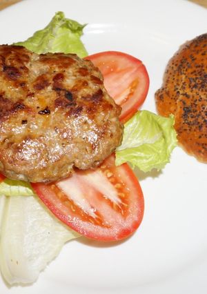 A picture of Pork Burgers with Longaniza Flavor.