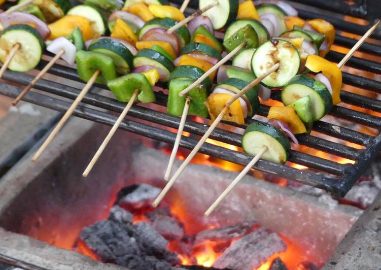 Grilled veggies and a 1/4 chicken