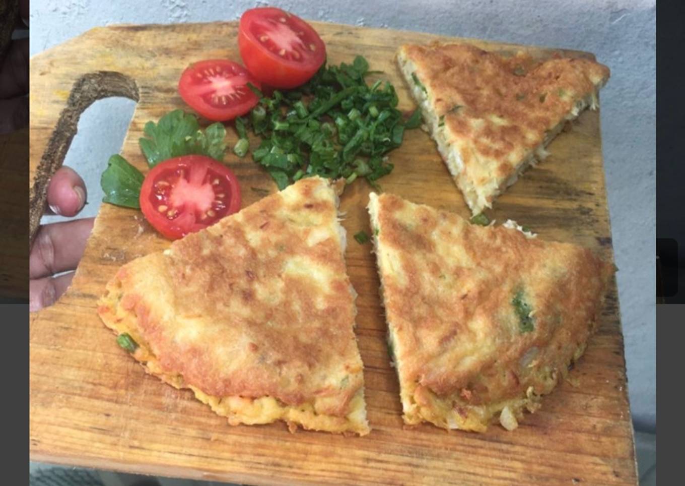 Telur dadar campur tahu