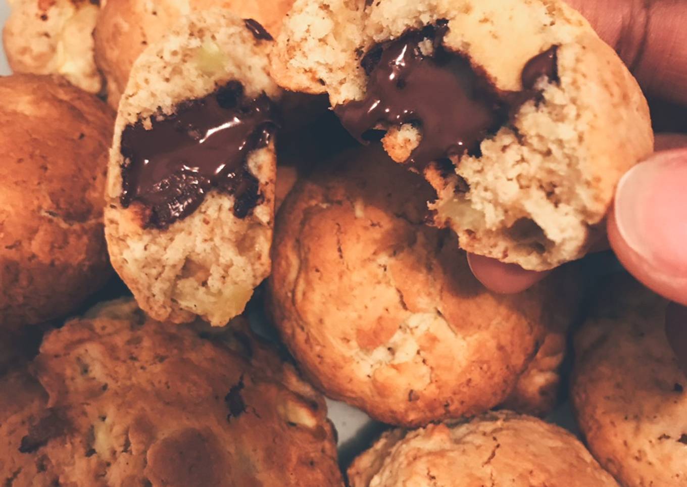 Cookies pommes/cannelle coeur choco