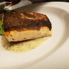 A picture of Rye encrusted salmon.