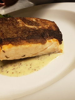 A picture of Rye encrusted salmon.