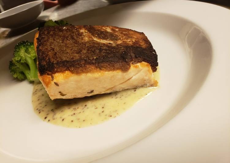 Simple Way to Prepare Speedy Rye encrusted salmon