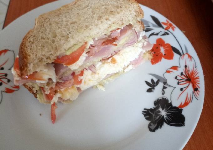 Simple Way to Prepare Mario Batali Avocado, egg, ham and bacon sandwich