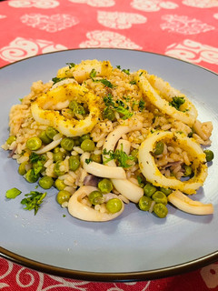 Foto di Risotto di calamari e piselli